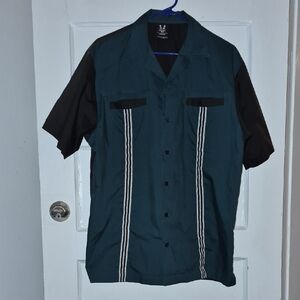 Hilton Bowling Retro Men's Short-Sleeve Button-Down- ROCKABILLY